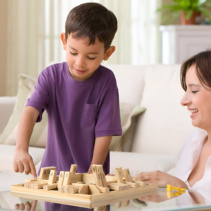 Board Game Wooden Math Learning Family Tabletop Educational Set