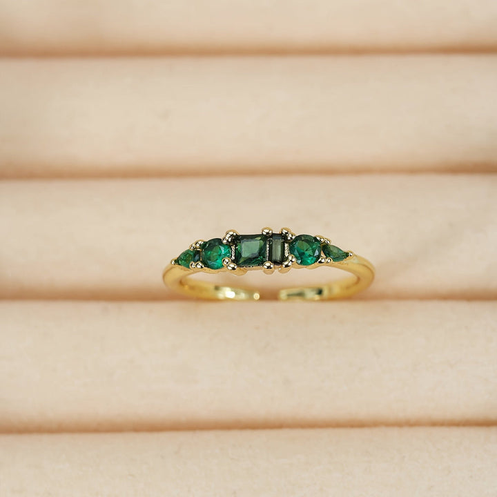 Mothers Day Gold Ring Set Stackable Rhinestone Boho Rings