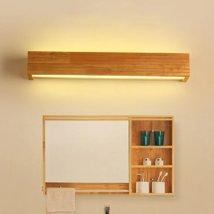 Modern Wooden LED Wall Lamp | Minimalist Bedroom &amp; Living Room Lighting