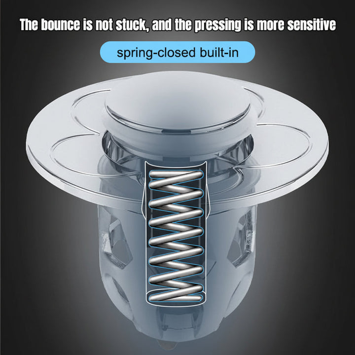 Sink Drain Stopper Pop Up Stainless Steel Anti Clog Bathroom Plug