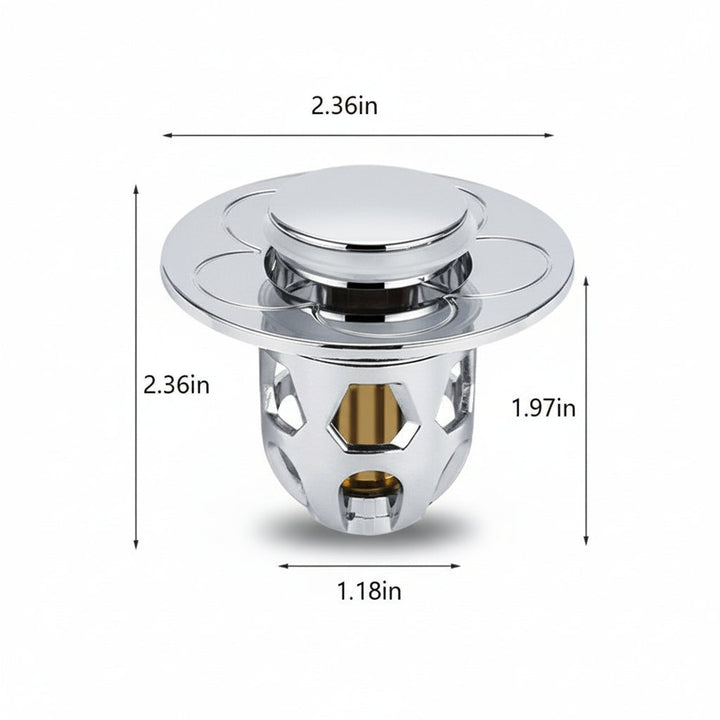 Sink Drain Stopper Pop Up Stainless Steel Anti Clog Bathroom Plug