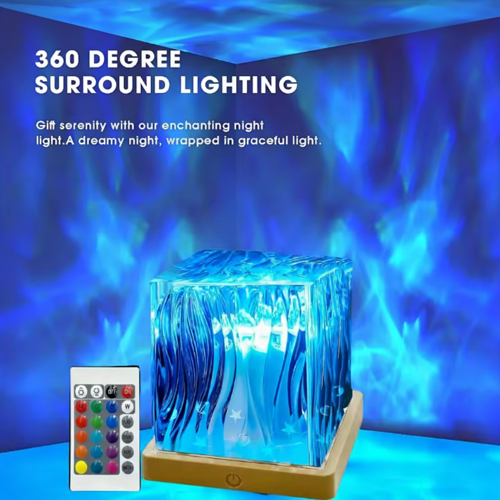 LED Night Light RGB Crystal Projector Lamp Bedroom Decor