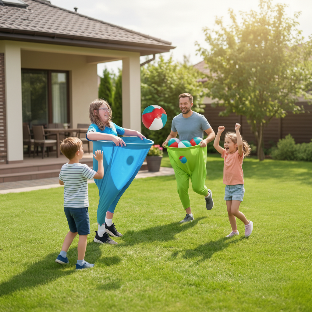 Kids Outdoor Game Ball Catching Trousers Fun Family Activity Set