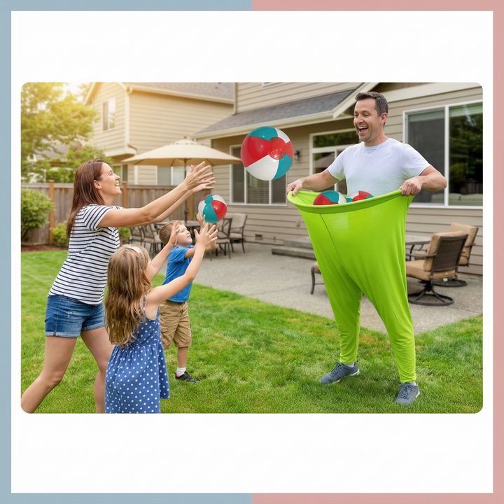 Kids Outdoor Game Ball Catching Trousers Fun Family Activity Set