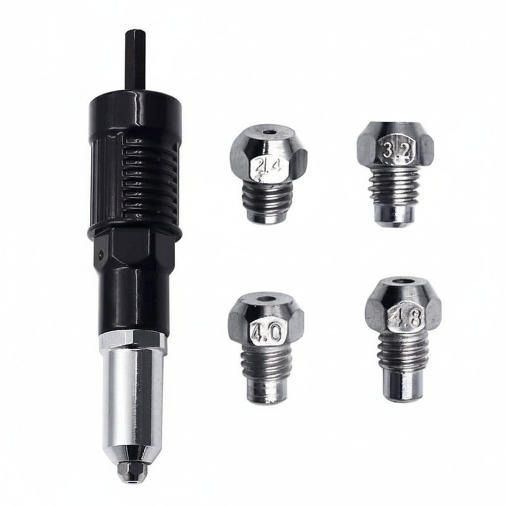 Rivet Gun Drill Adapter Kit Interchangeable Nozzles