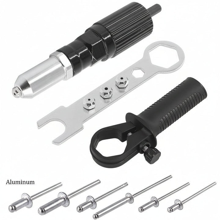 Rivet Gun Drill Adapter Kit Interchangeable Nozzles