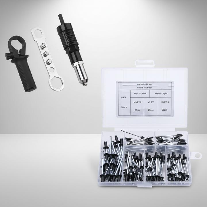 Rivet Gun Drill Adapter Kit Interchangeable Nozzles