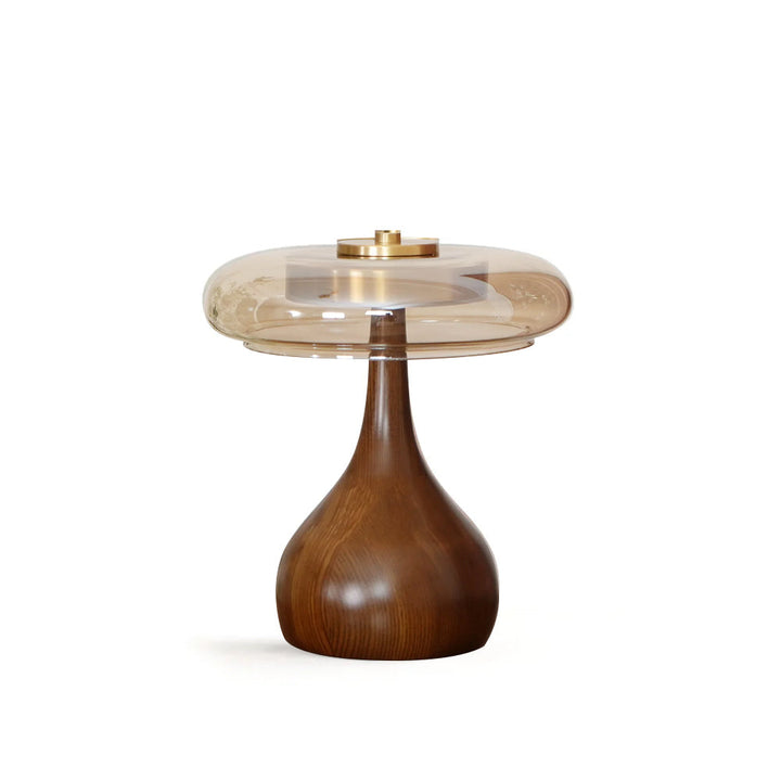 Andi Glass Table Lamp | Modern Brass &amp; Wood Accent Light