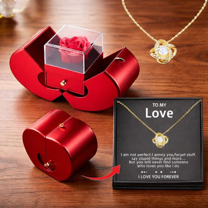 Jewellery Box Rose Apple Shaped Gift Case Soap Flower