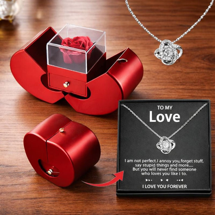 Jewellery Box Rose Apple Shaped Gift Case Soap Flower