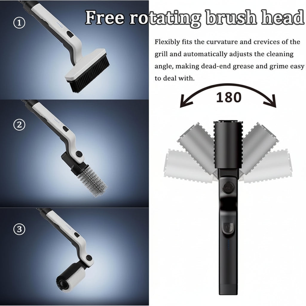 Grill Brush Electric Rechargeable Stainless Steel BBQ Cleaner