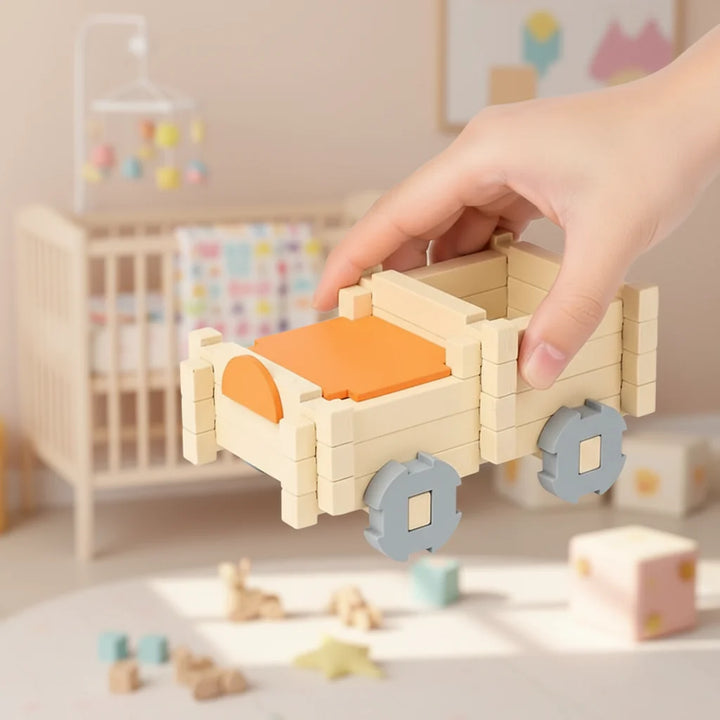 Kids Toys Montessori Wooden Building Blocks Playset