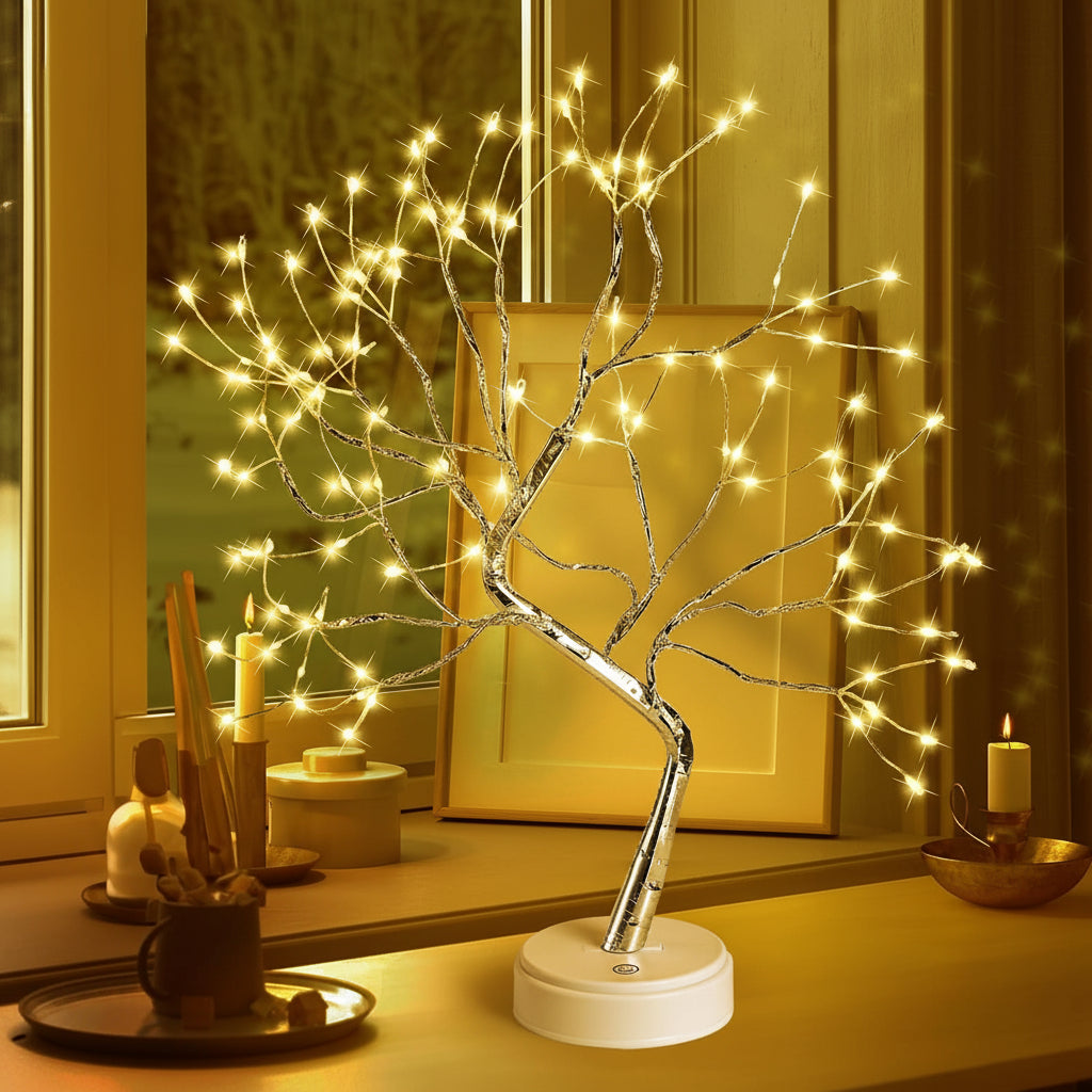 Table Lamp Decorative Bonsai Tree LED Light Cozy Home Decor
