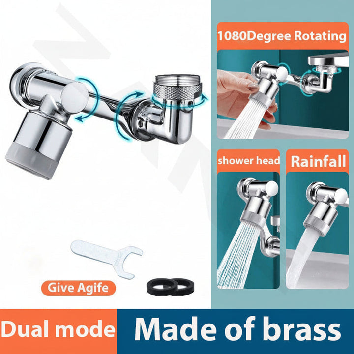 Faucet Extender Rotating Splash Filter Copper Aerator Attachment