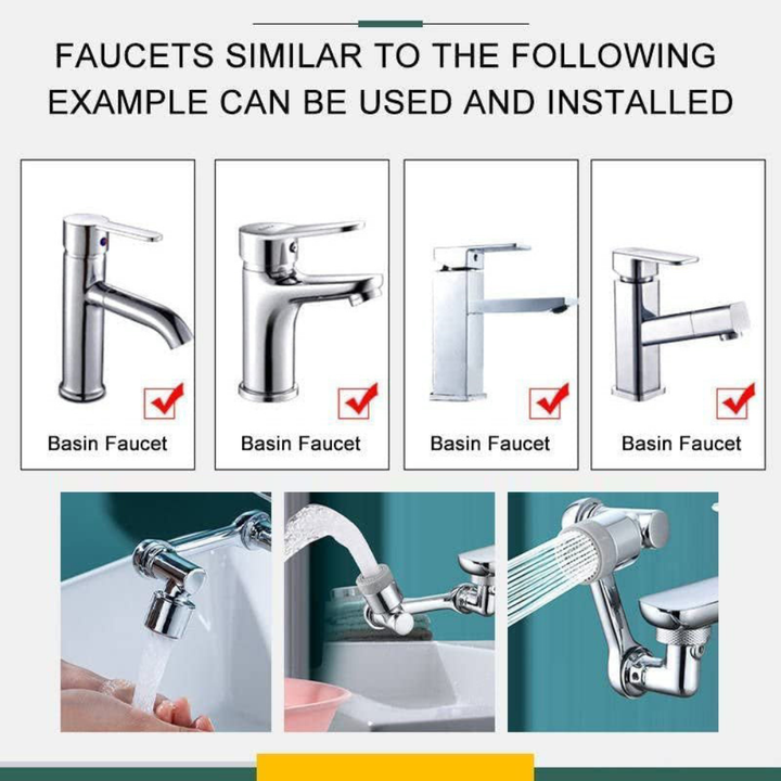Faucet Extender Rotating Splash Filter Copper Aerator Attachment