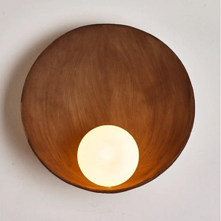 Modern Minimalist Round Wall Sconce | Resin &amp; Iron Accent Light