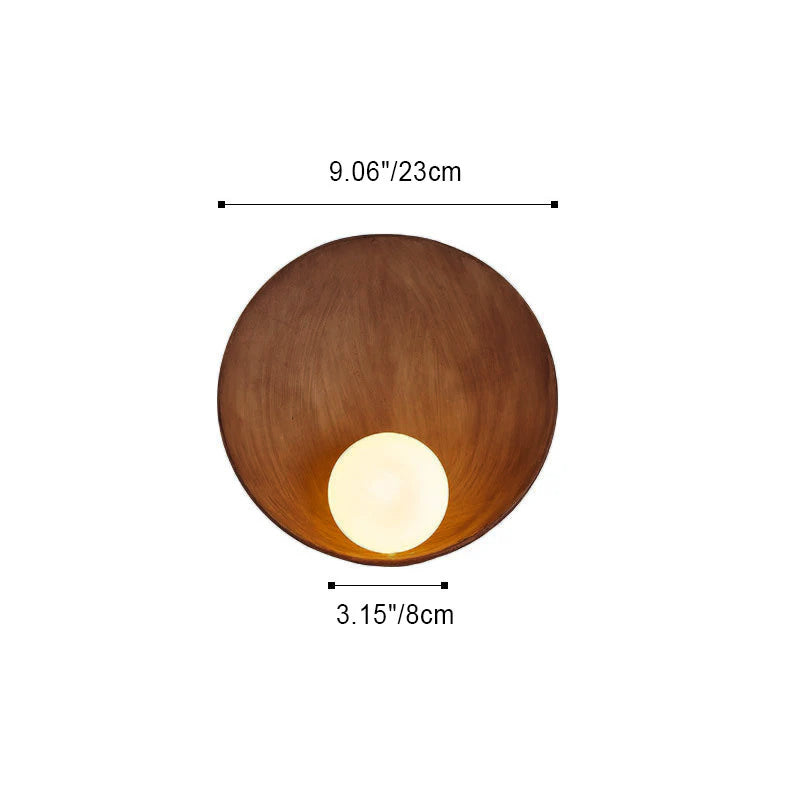 Modern Minimalist Round Wall Sconce | Resin &amp; Iron Accent Light
