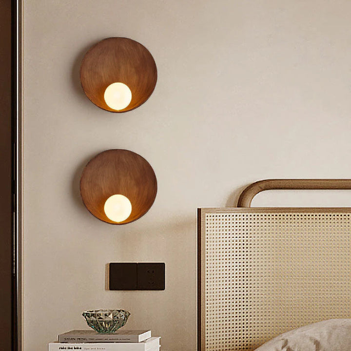 Modern Minimalist Round Wall Sconce | Resin &amp; Iron Accent Light