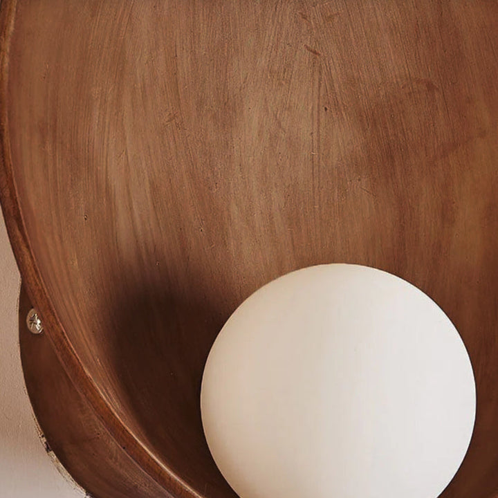 Modern Minimalist Round Wall Sconce | Resin &amp; Iron Accent Light