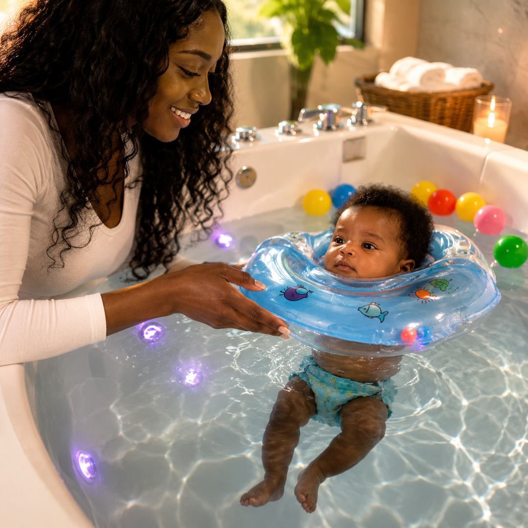 Baby Float Infant Neck Ring Adjustable Baby Bath Support