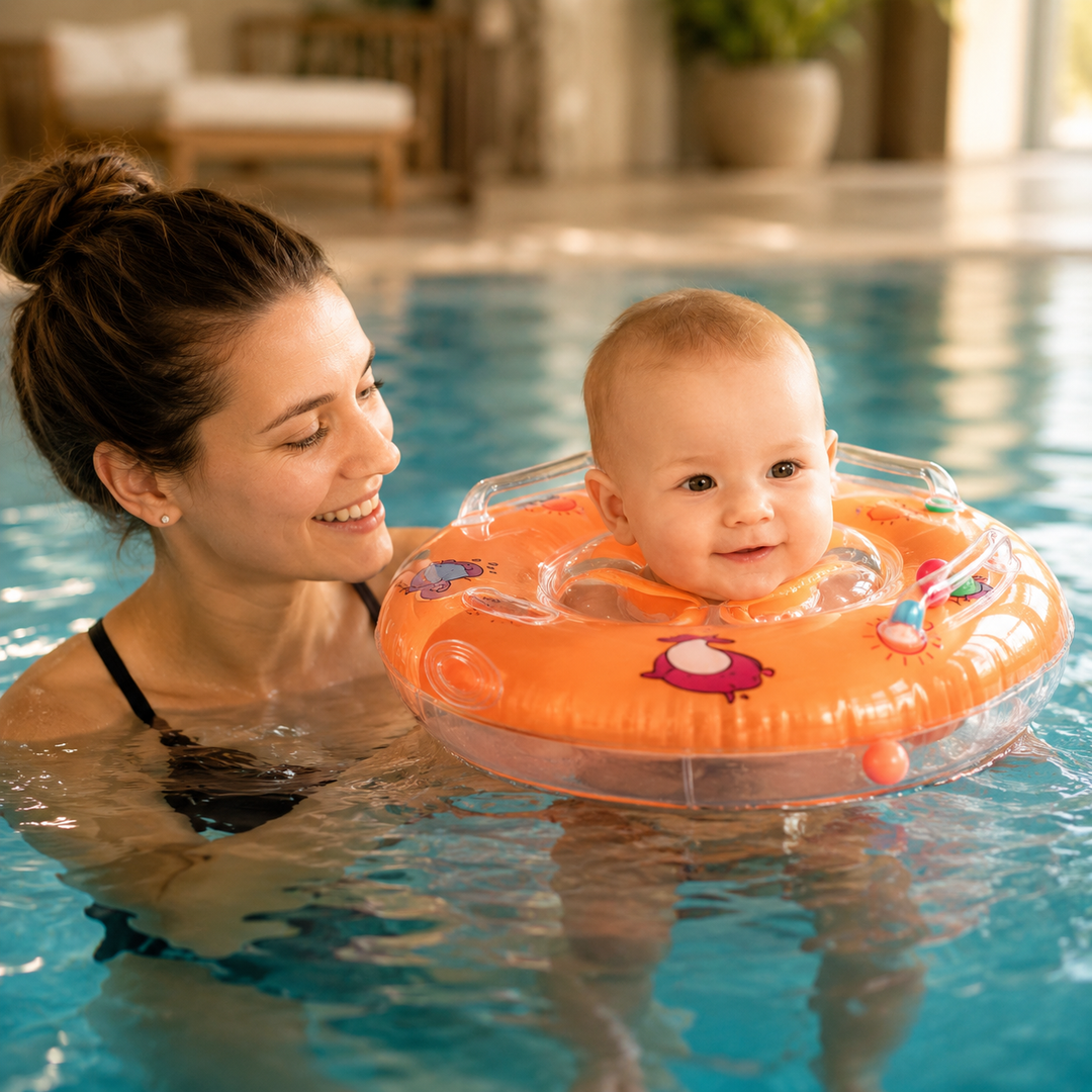Baby Float Infant Neck Ring Adjustable Baby Bath Support