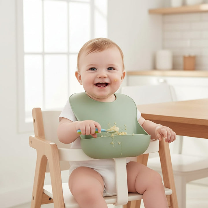 Baby Bib Silicone Adjustable Waterproof Feeding Bib