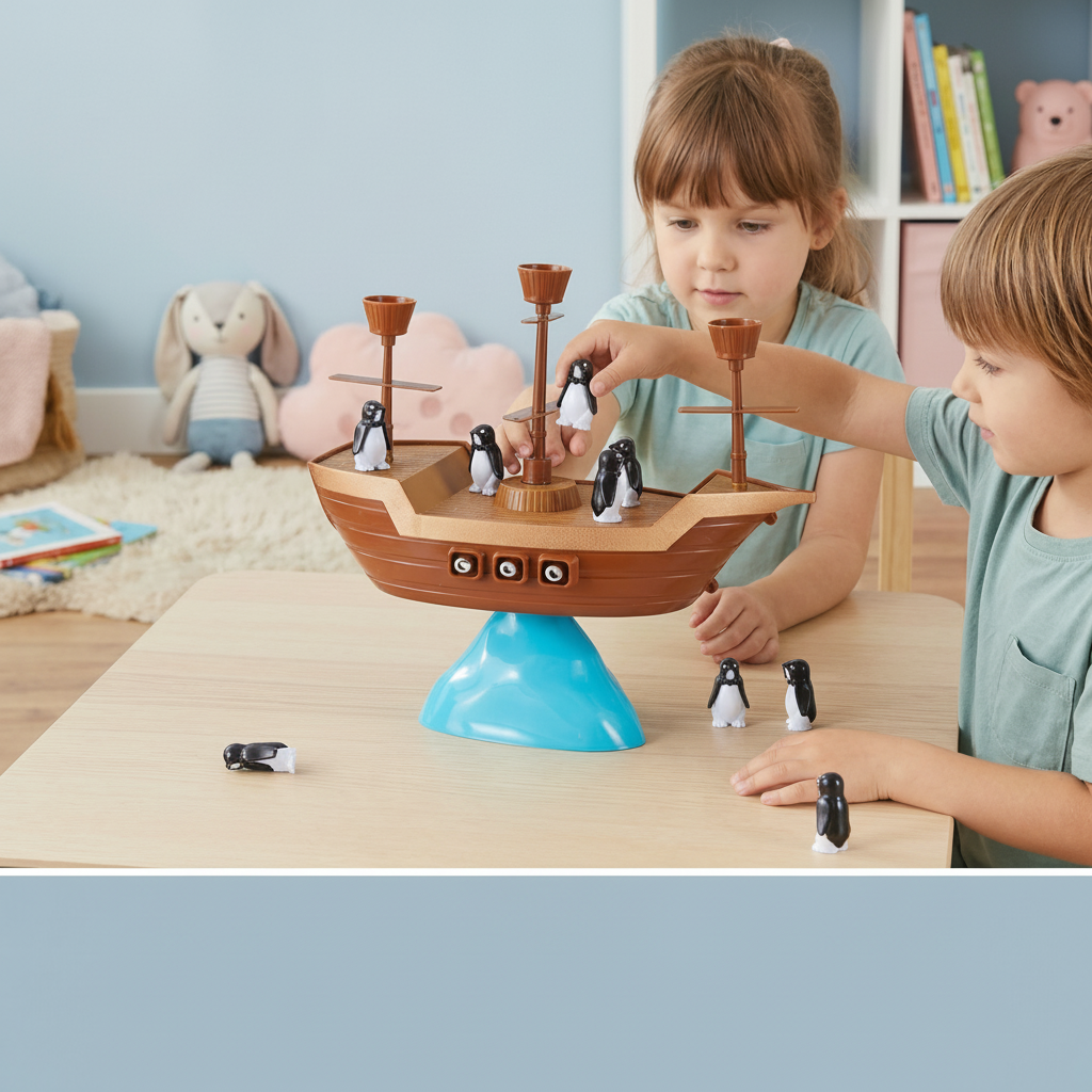 Balancing Game Kids Pirate Ship Penguin Stacking Board Game