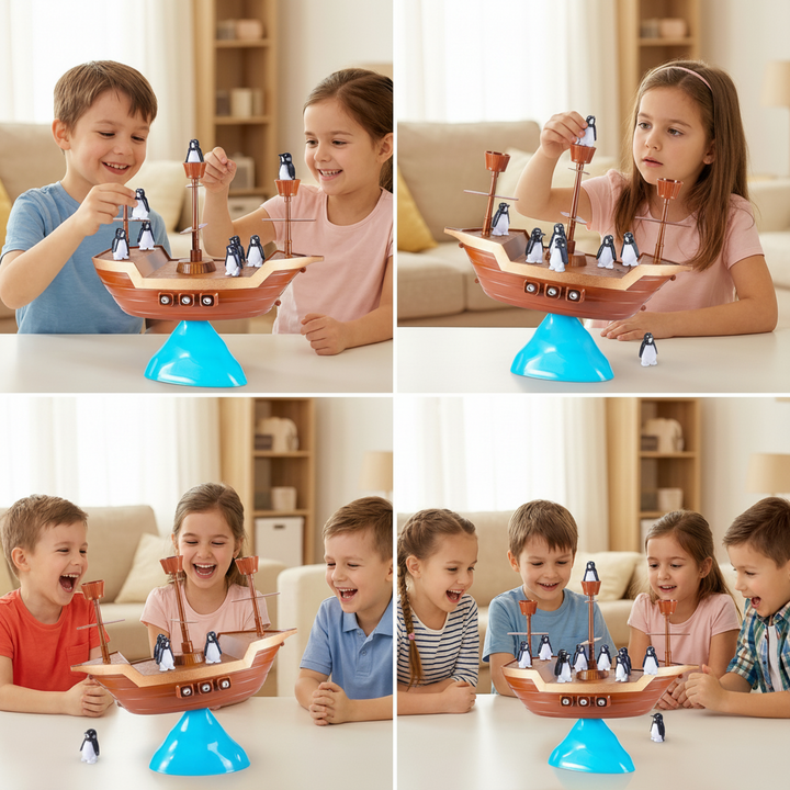 Balancing Game Kids Pirate Ship Penguin Stacking Board Game