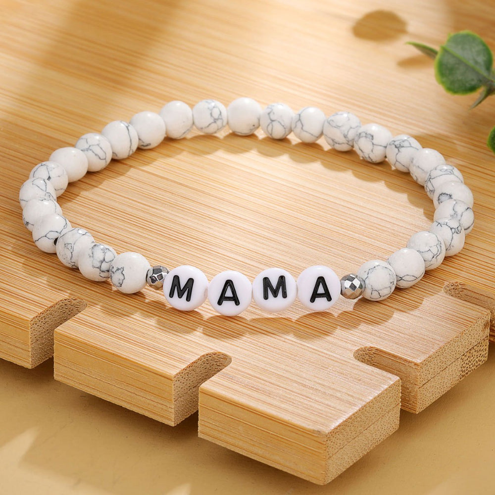 Beaded Bracelet Mothers Day Gift Name Letter Stretch Jewellery