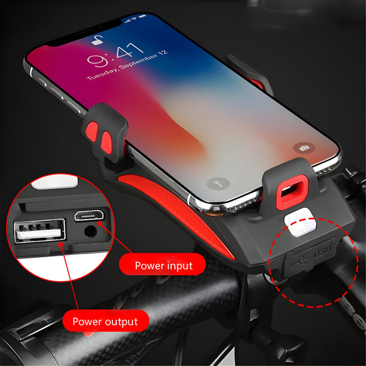 Bike Light Phone Mount Powerbank Horn Combo Accessory