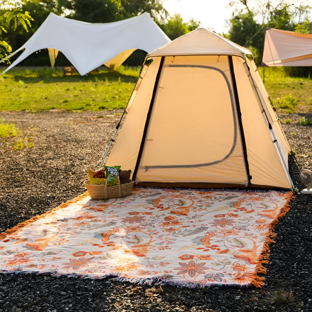 Blanket Throw Floral Boho Fringe Design