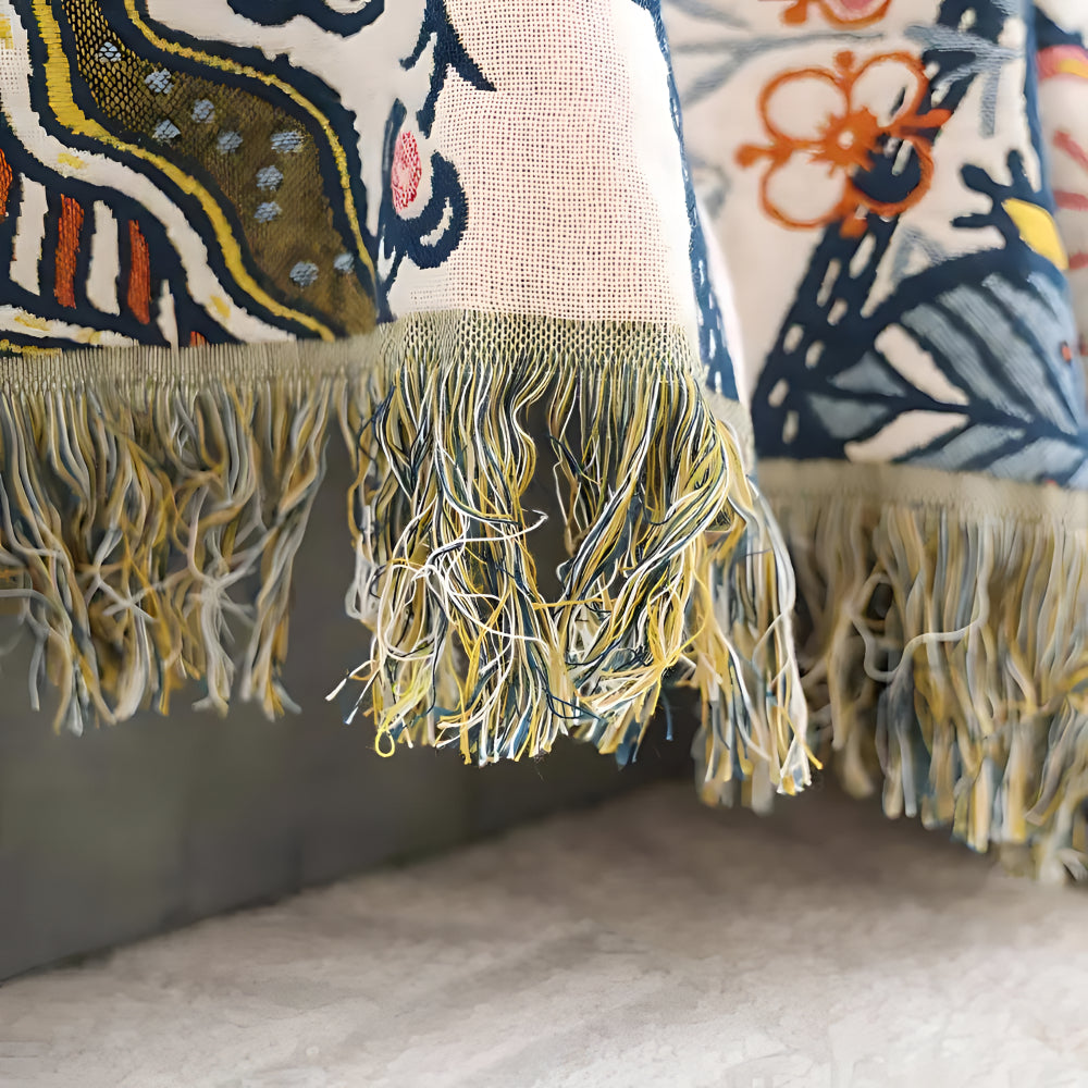 Blanket Throw Floral Reversible Tassel Design
