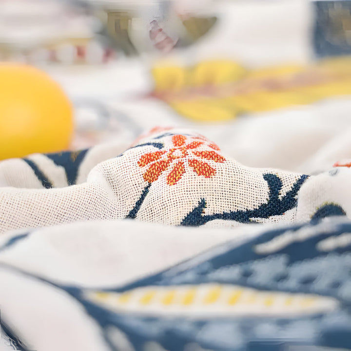 Blanket Throw Floral Reversible Tassel Design