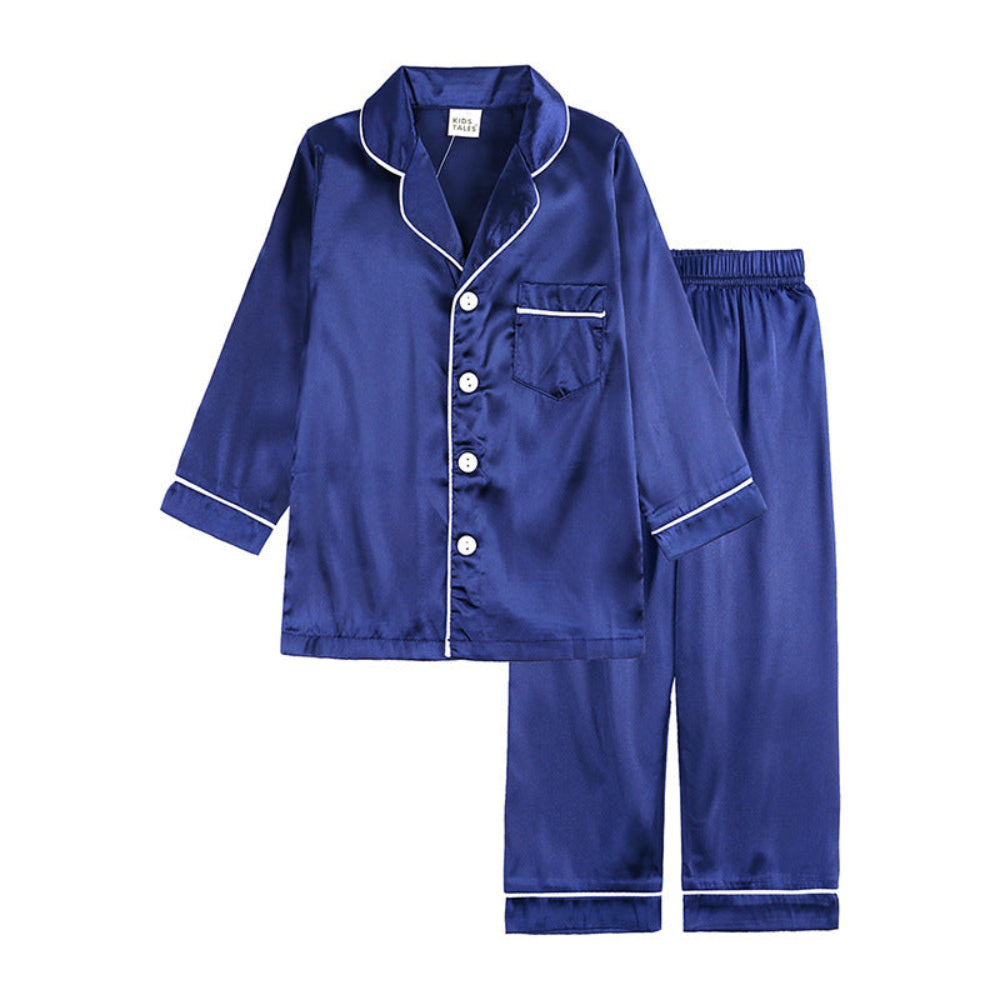 Kids Pajama Set Button Top Trousers Sleepwear
