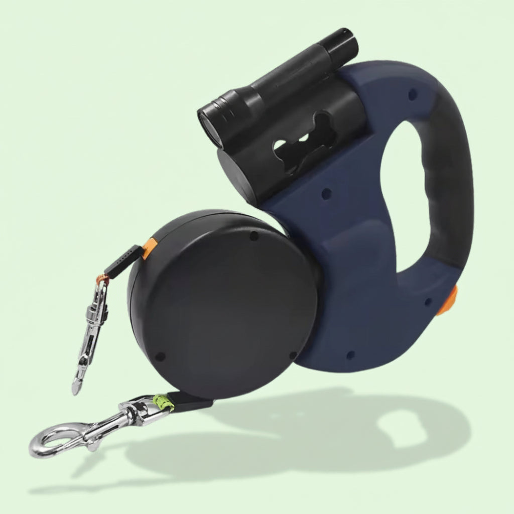 Dog Leash Dual Retractable Tangle Free Walking Lead Two Dogs