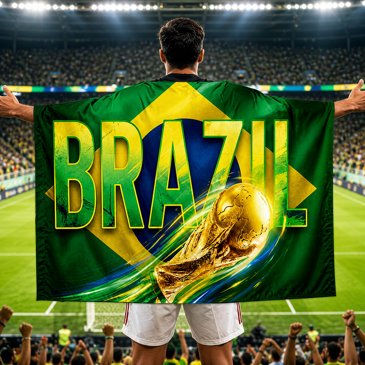 Brazil Flag World Cup Cape Sports Fan Gear