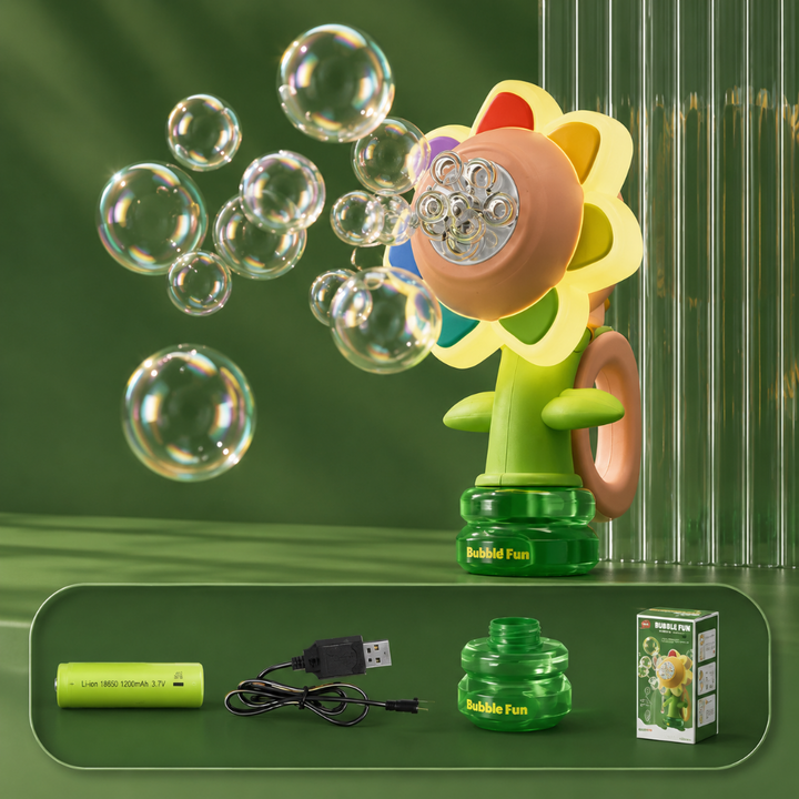 Bubble Machine Flower Bubble Blower Kids Automatic Toy