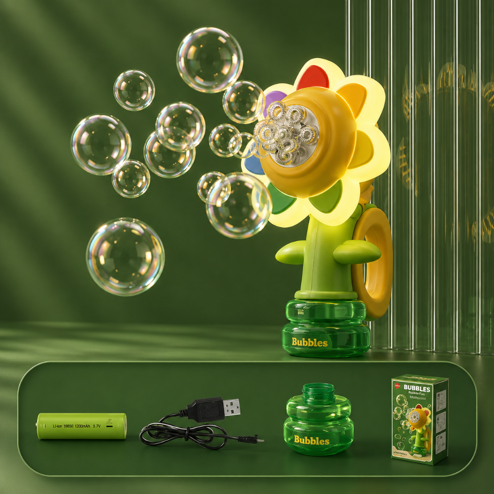 Bubble Machine Flower Bubble Blower Kids Automatic Toy