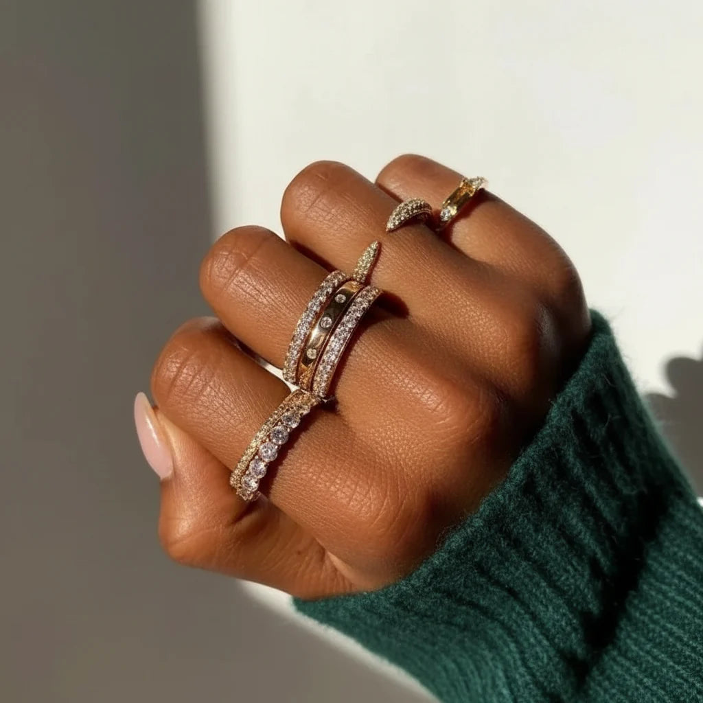 Silver Ring Sterling Band Bead Bright Setting Everyday Wear