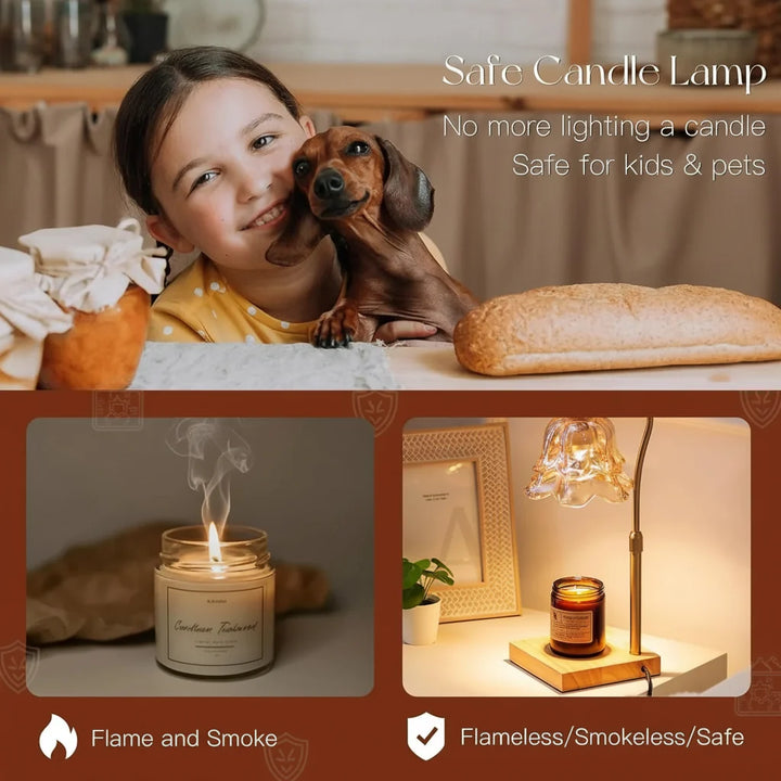 Candle Warmer Lamp Flower Glass Gold Electric Wax Melt Heater
