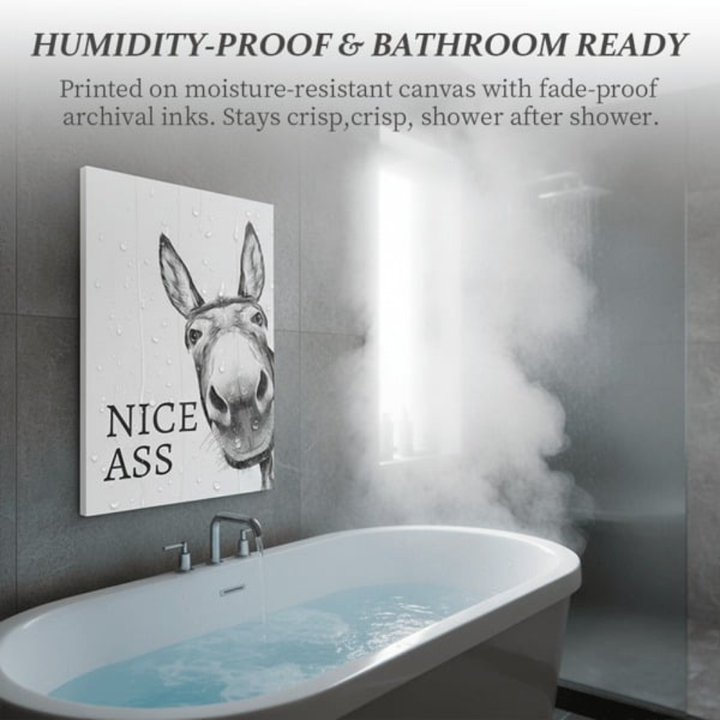 Wall Art Funny Bathroom Canvas Rustic Farmhouse Humor Print