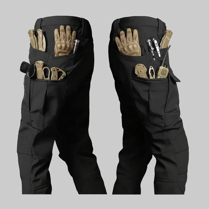 Tactical Trousers Fleece Lined Cargo Pocket Casual Outdoor Trousers