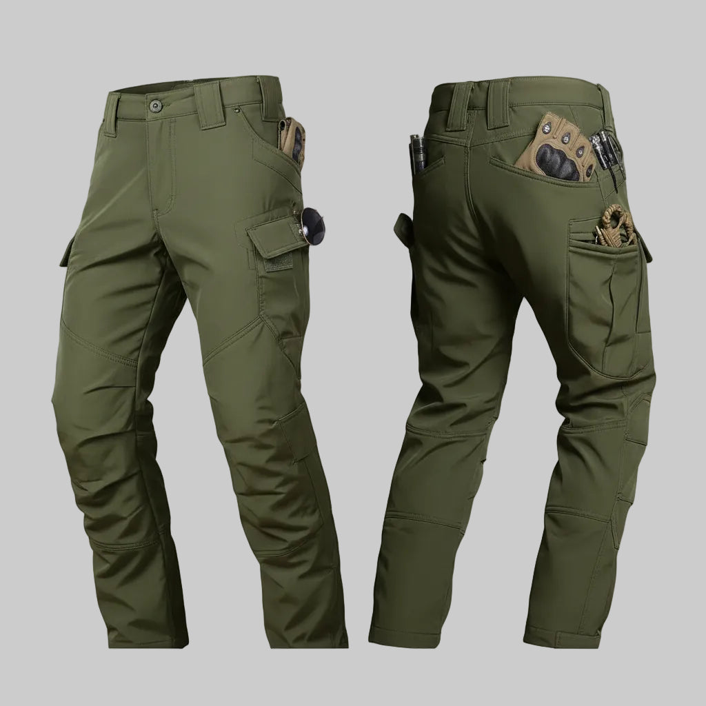 Tactical Trousers Fleece Lined Cargo Pocket Casual Outdoor Trousers