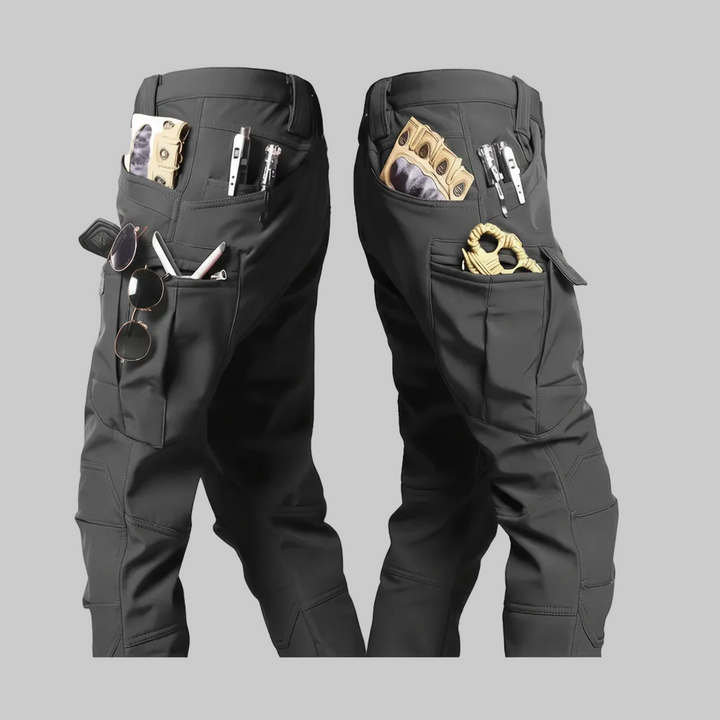 Tactical Trousers Fleece Lined Cargo Pocket Casual Outdoor Trousers