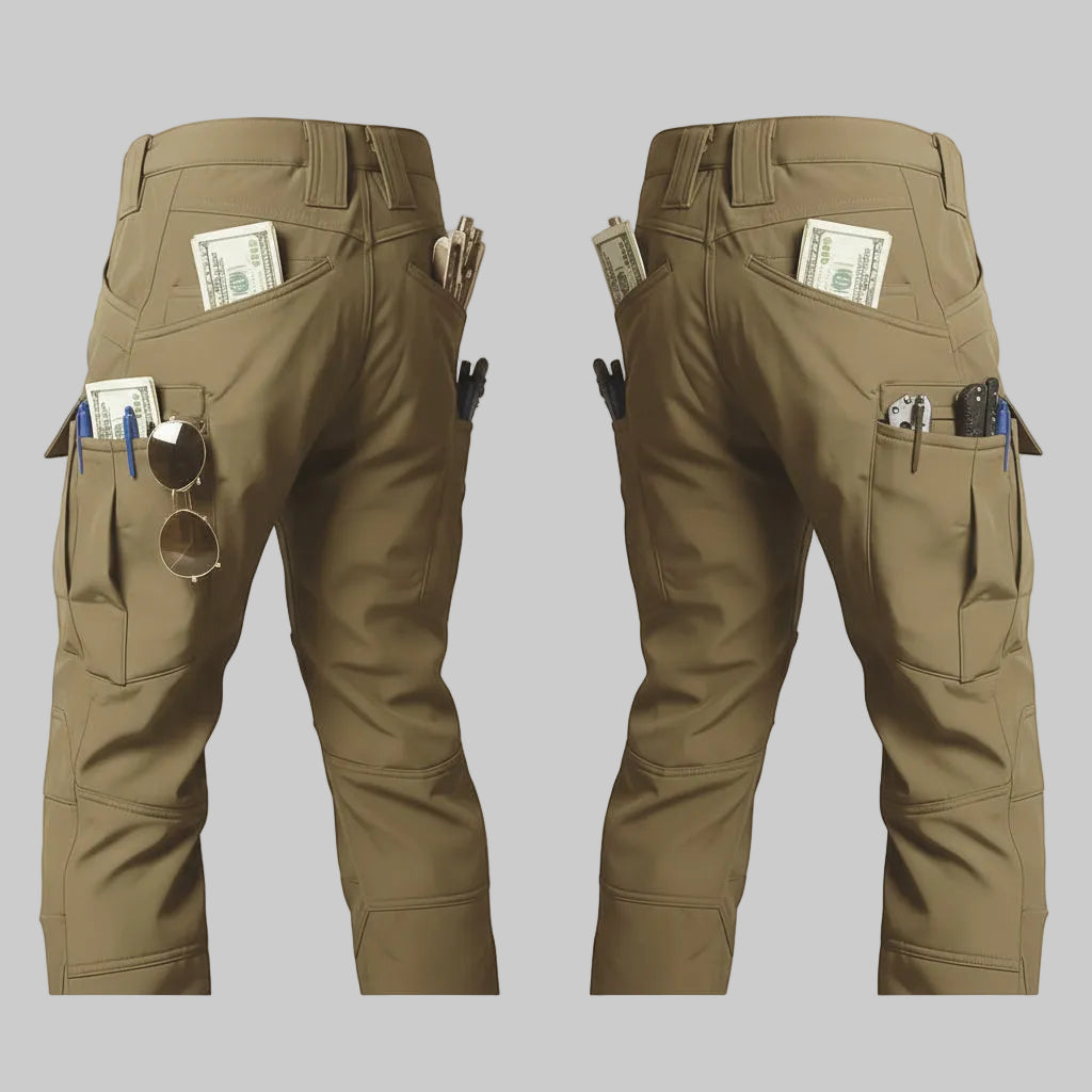 Tactical Trousers Fleece Lined Cargo Pocket Casual Outdoor Trousers
