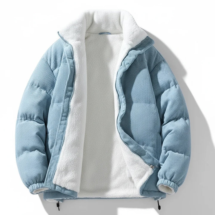 Jacket Corduroy Warm Lined Zip Up Winter Outerwear