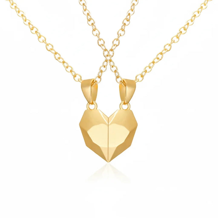 Necklace Couple Magnetic Heart Electrocardiogram Pendant Set