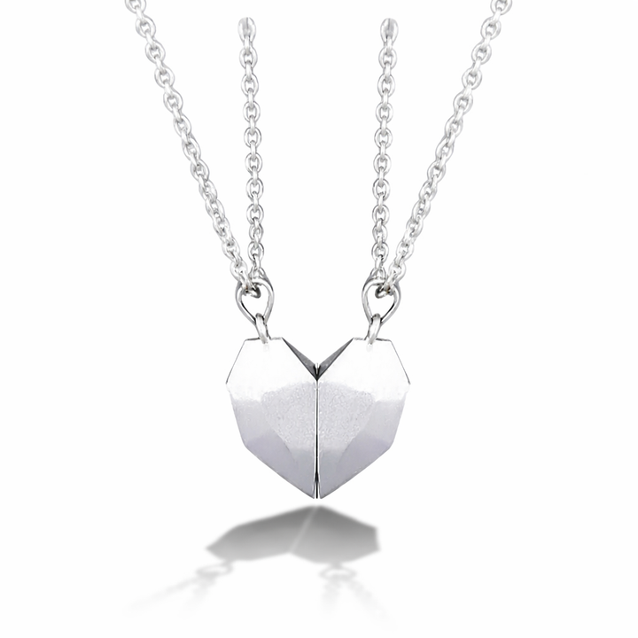 Necklace Couple Magnetic Heart Electrocardiogram Pendant Set