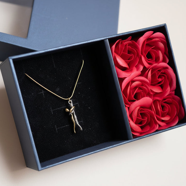 Necklace Couple Pendant Gold Silver Stainless Steel Love Jewellery