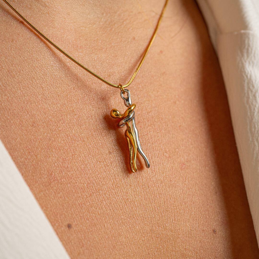 Necklace Couple Pendant Gold Silver Stainless Steel Love Jewellery